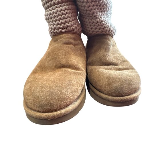 UGG womens Tan Knit Classic Cardy Suede Boots Size 8 SKU8113 - Picture 6 of 11